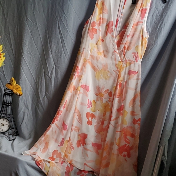Chaps Dresses & Skirts - 128- Chaps Print Shark-Bite Hem Chiffon Dress  NWT